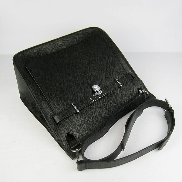 Replica Hermes Jypsiere Fjord Leather Messenger Bag Black H6508 - 1:1 Copy - Click Image to Close